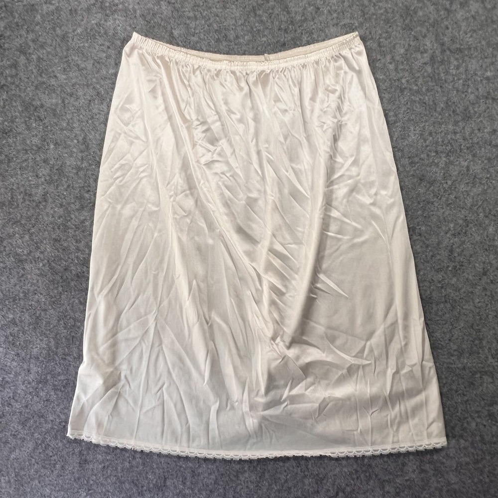 Vanity Fair Antron III Half Slip Medium Ivory Lace Trim Nylon Lingerie